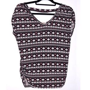 Black and Pink Aztec Print Top